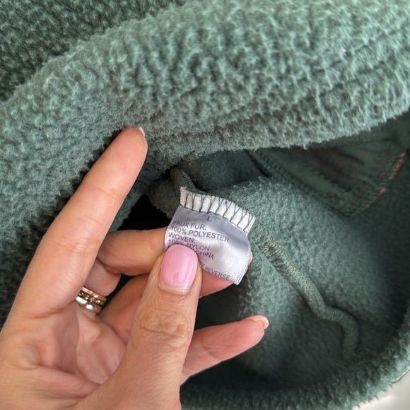 Te Verde Moss Green 1/4 Zip Fleece Pullover Sweatshirt size Large 1820 - Picture 4 of 7